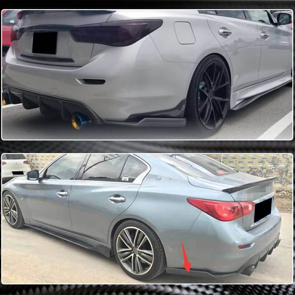 Infiniti Q50 2014-2017 Rear Bumper Splitters Carbon Fiber-Ahacarbon