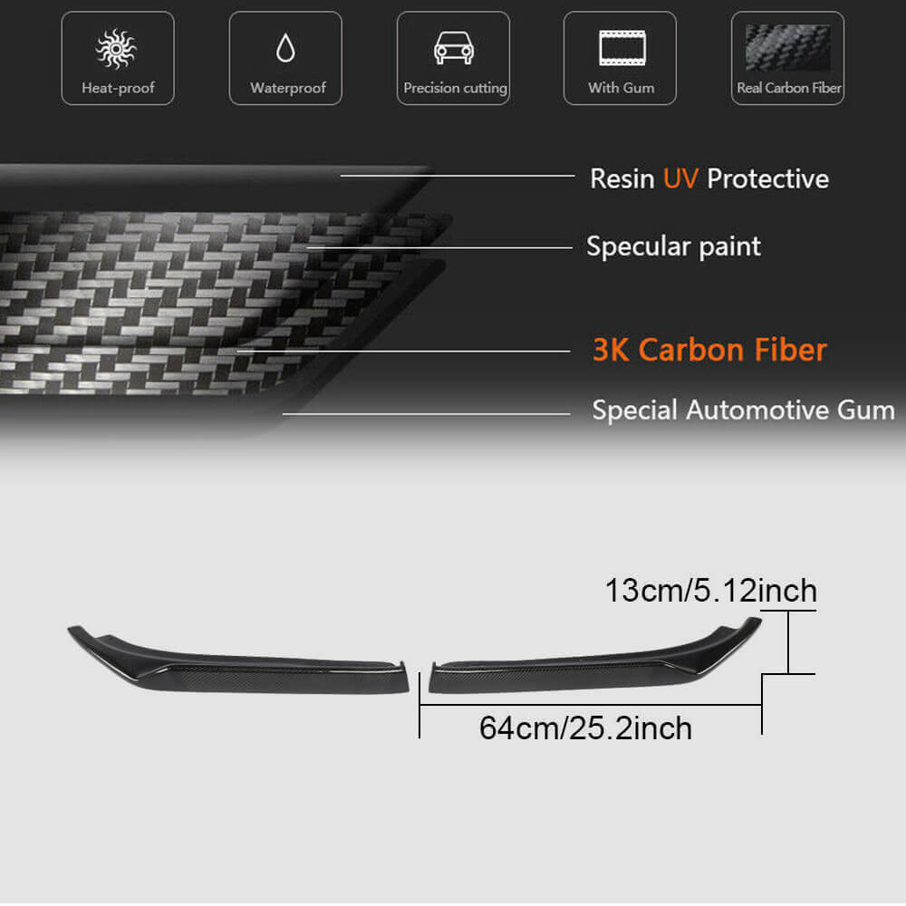 Infiniti Q50 2014-2017 Rear Bumper Splitters Carbon Fiber-Ahacarbon