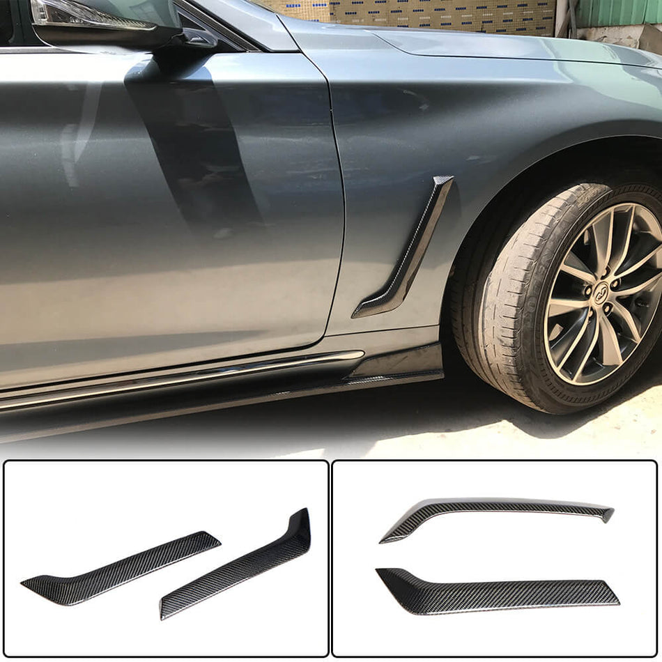 Infiniti Q50 2014-2020 Side Air Fender Vents Carbon Fiber-Ahacarbon