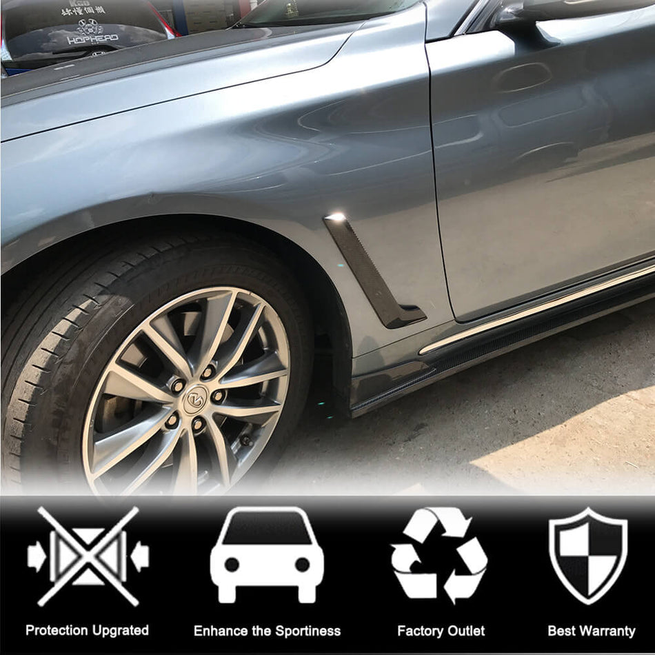 Infiniti Q50 2014-2020 Side Air Fender Vents Carbon Fiber-Ahacarbon
