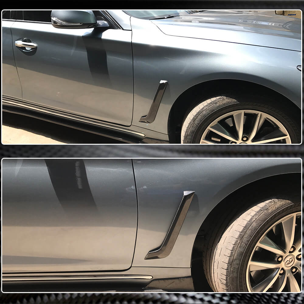 Infiniti Q50 2014-2020 Side Air Fender Vents Carbon Fiber-Ahacarbon