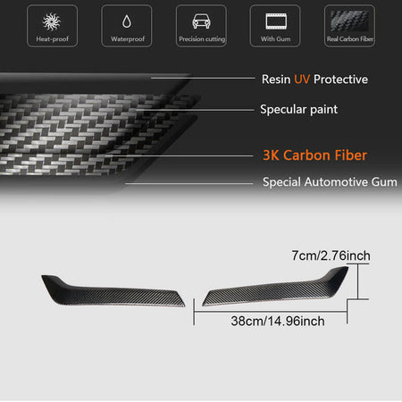 Infiniti Q50 2014-2020 Side Air Fender Vents Carbon Fiber-Ahacarbon