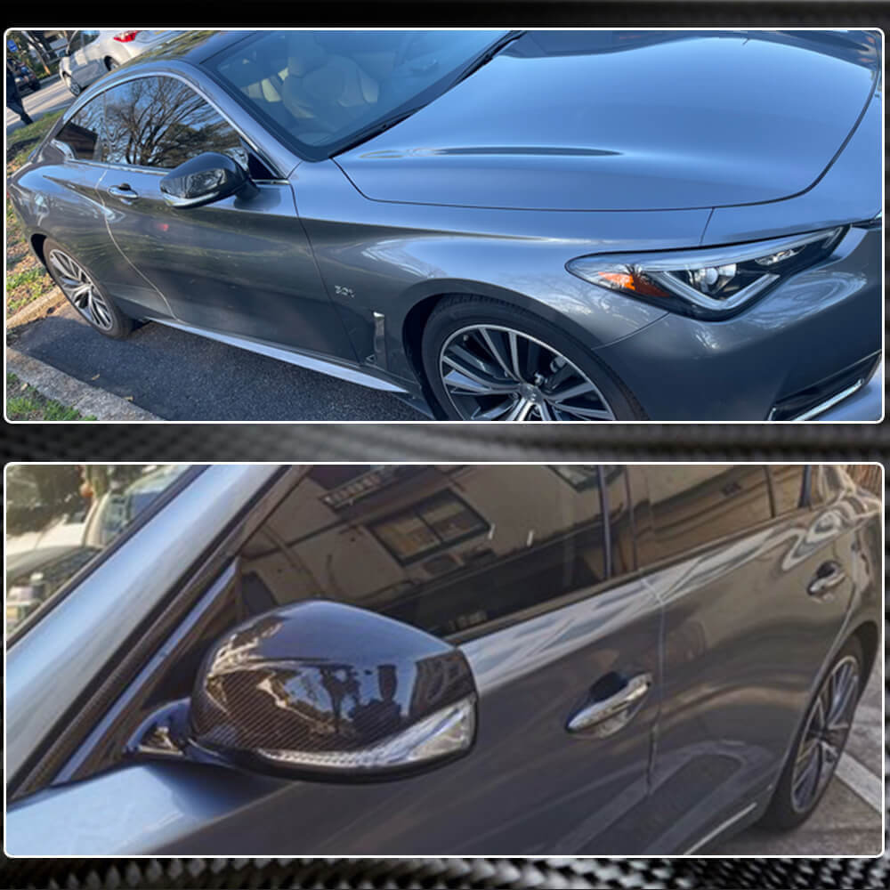 Infiniti Q50 Q50S Q60 Q60S 2014-2022 Mirror Covers Carbon Fiber-Ahacarbon