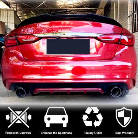Infiniti Q50 Q50S 2014-2022 Rear Trunk Spoiler Real Carbon Fiber-Ahacarbon
