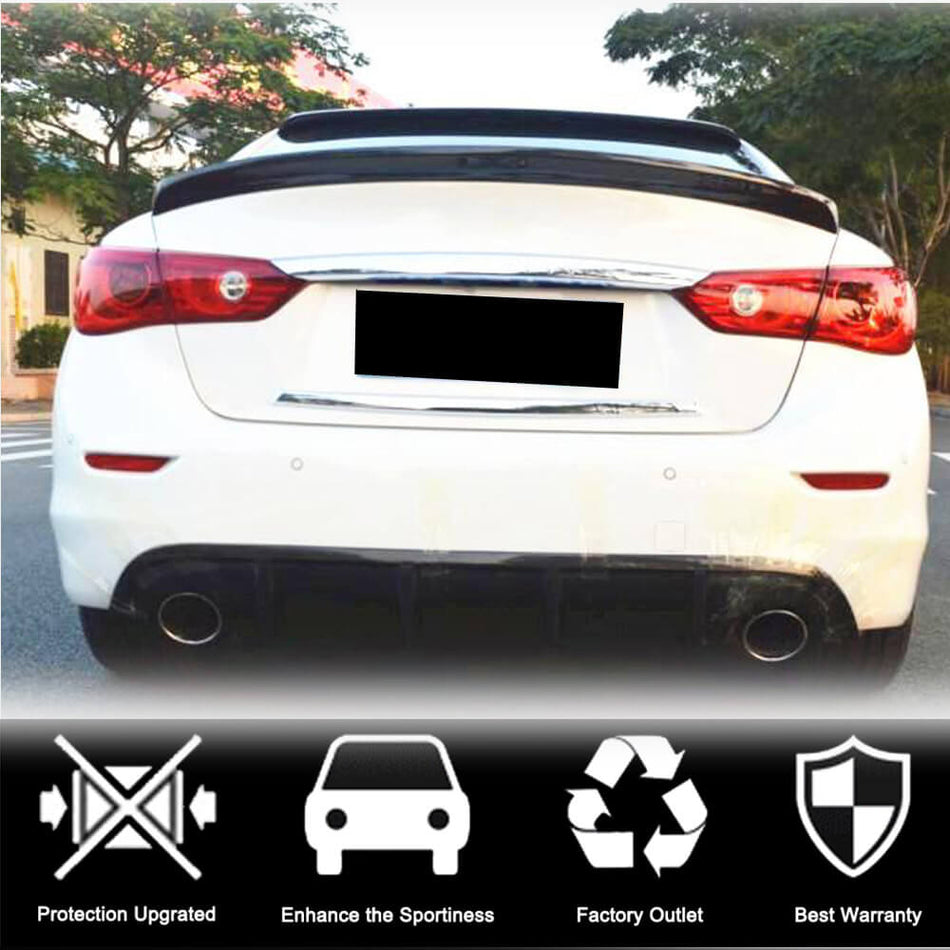 Infiniti Q50 Q50S 2014-2022 Rear Trunk Spoiler Carbon Fiber-Ahacarbon