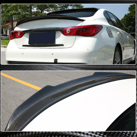 Infiniti Q50 Q50S 2014-2022 Rear Trunk Spoiler Real Carbon Fiber-Ahacarbon
