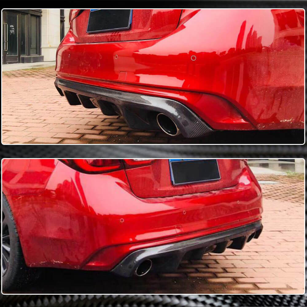 Infiniti Q50 Q50S 2018-2022 Rear Bumper Diffuser Carbon Fiber-Ahacarbon