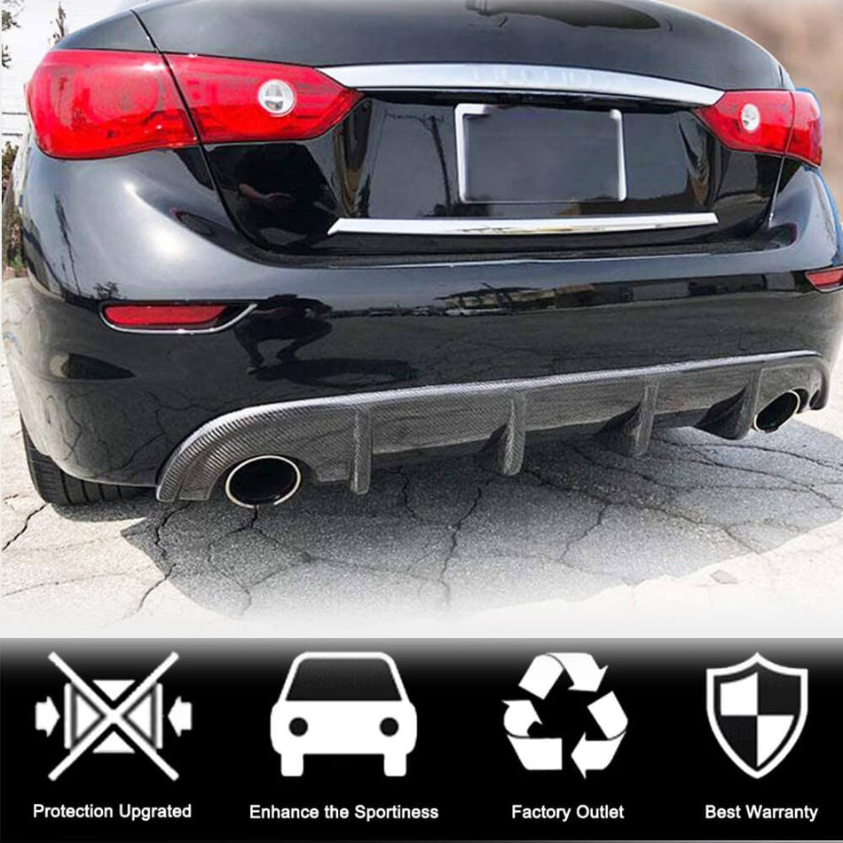 Infiniti Q50 2014-2017 Rear Bumper Diffuser Carbon Fiber/FRP-Ahacarbon