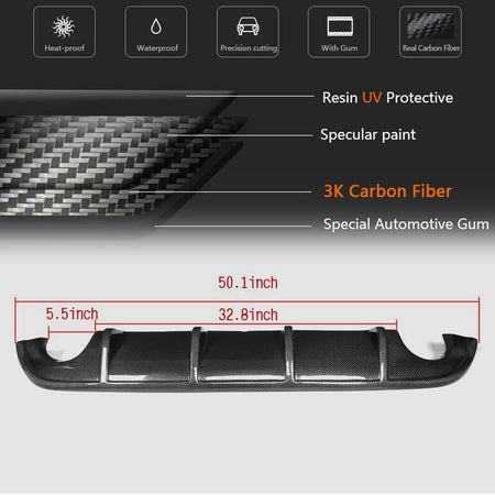 Infiniti Q50 2014-2017 Rear Bumper Diffuser Carbon Fiber/FRP-Ahacarbon