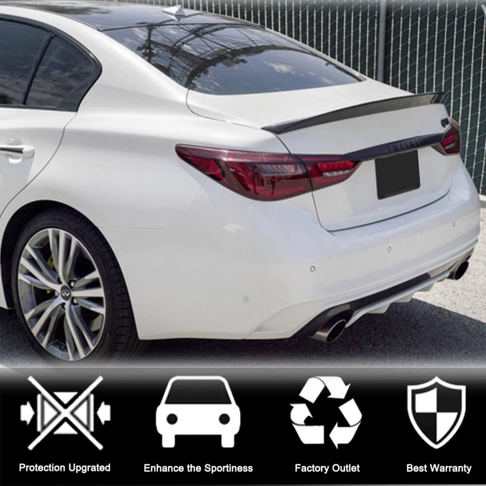 Infiniti Q50 Q50S 2014-2022 Rear Trunk Spoiler Carbon Fiber/FRP-Ahacarbon