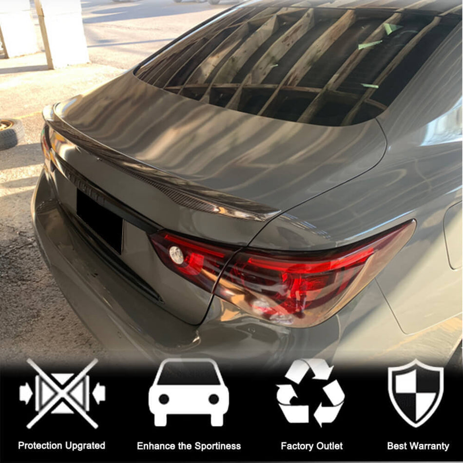 Infiniti Q50 Q50S 2014-2022 Rear Trunk Spoiler Carbon Fiber-Ahacarbon