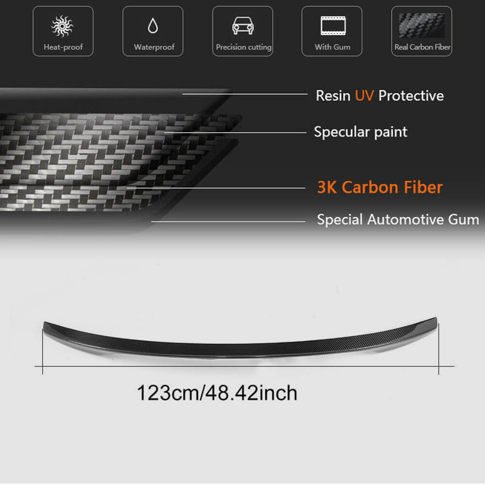 Infiniti Q50 Q50S 2014-2022 Rear Trunk Spoiler Carbon Fiber-Ahacarbon