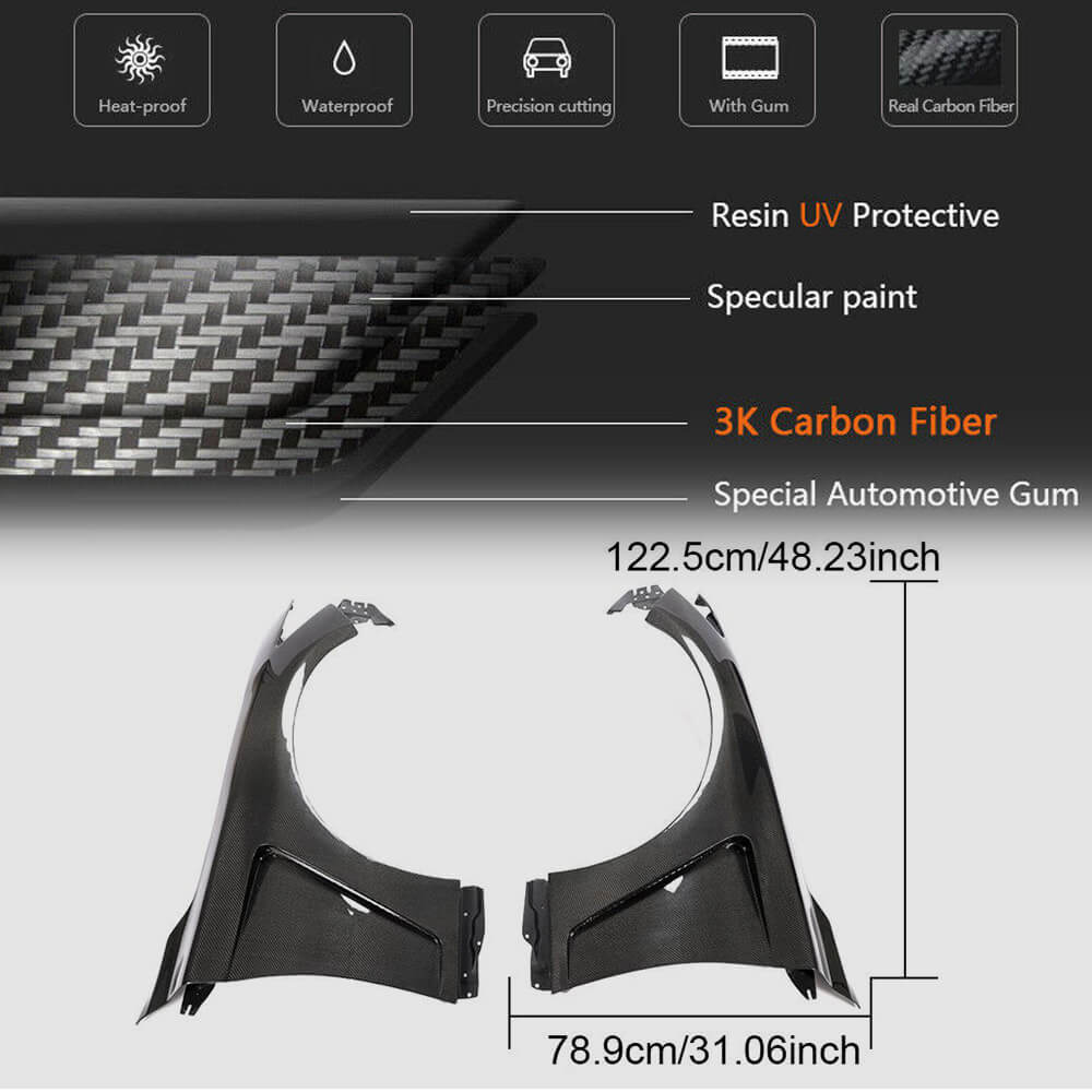 Infiniti Q50 Q50S 2014-2020 Carbon Fiber Side Door Air Fender Vents-Ahacarbon