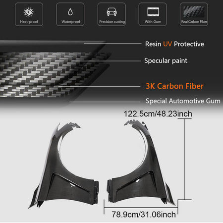 Infiniti Q50 Q50S 2014-2020 Carbon Fiber Side Door Air Fender Vents-Ahacarbon