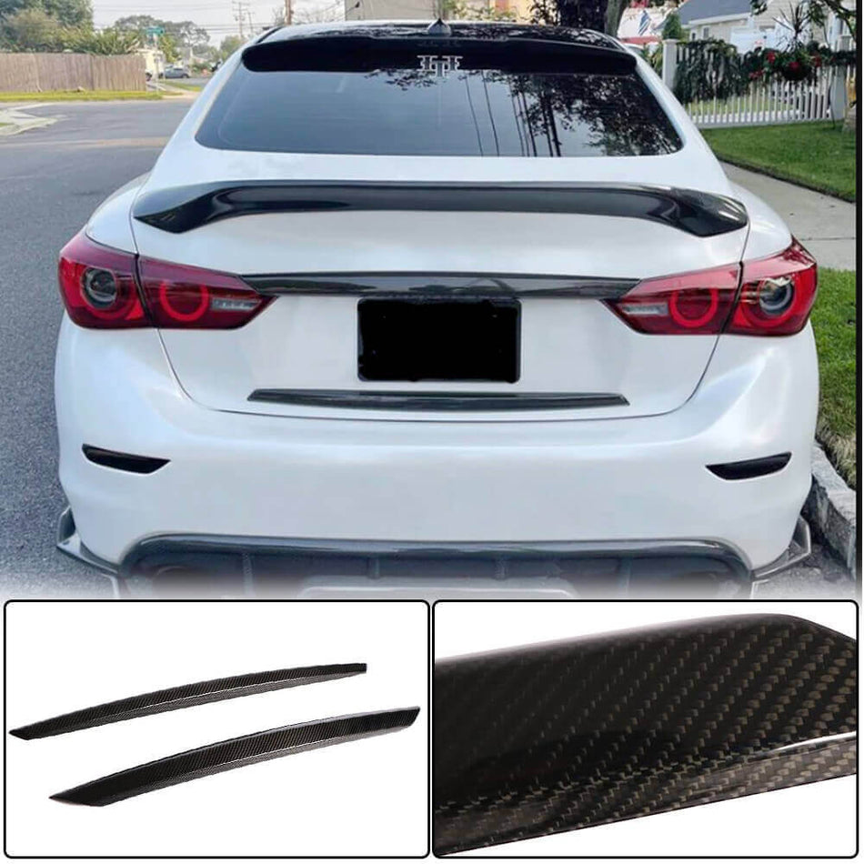 Infiniti Q50 Q50S 2014-2017 Rear Trunk Plate Overlay Cover Carbon Fiber-Ahacarbon