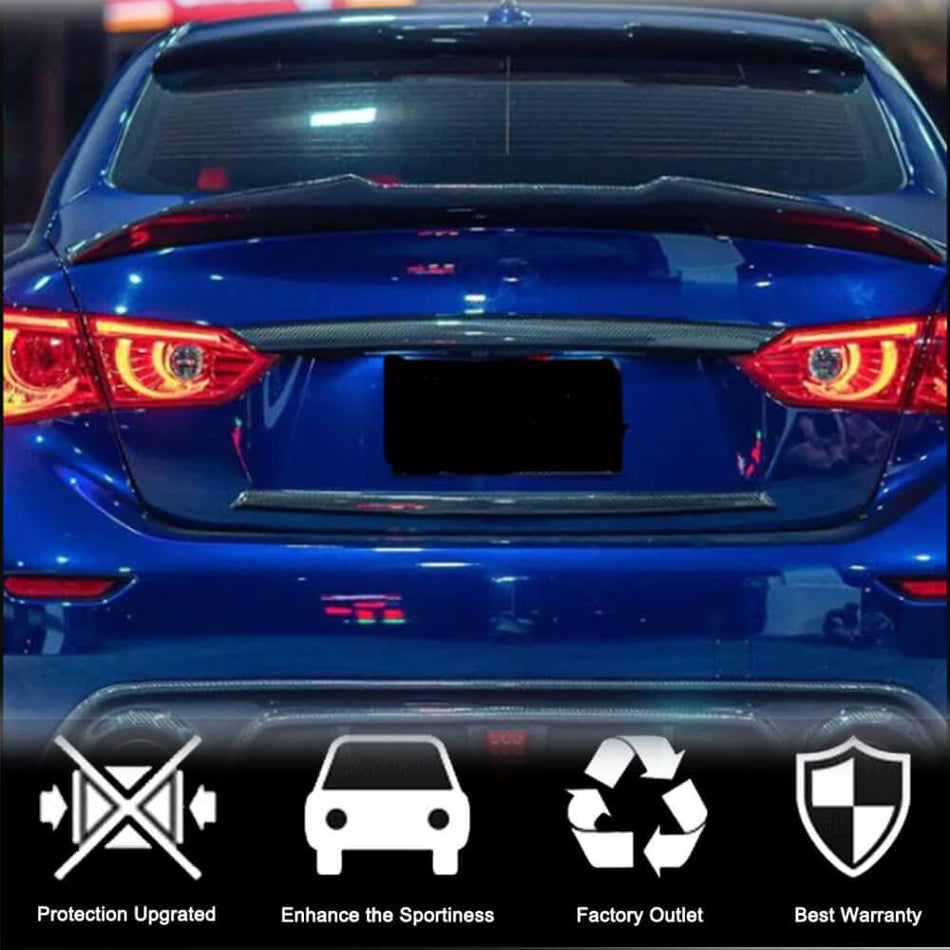 Infiniti Q50 Q50S 2014-2017 Rear Trunk Plate Overlay Cover Carbon Fiber-Ahacarbon