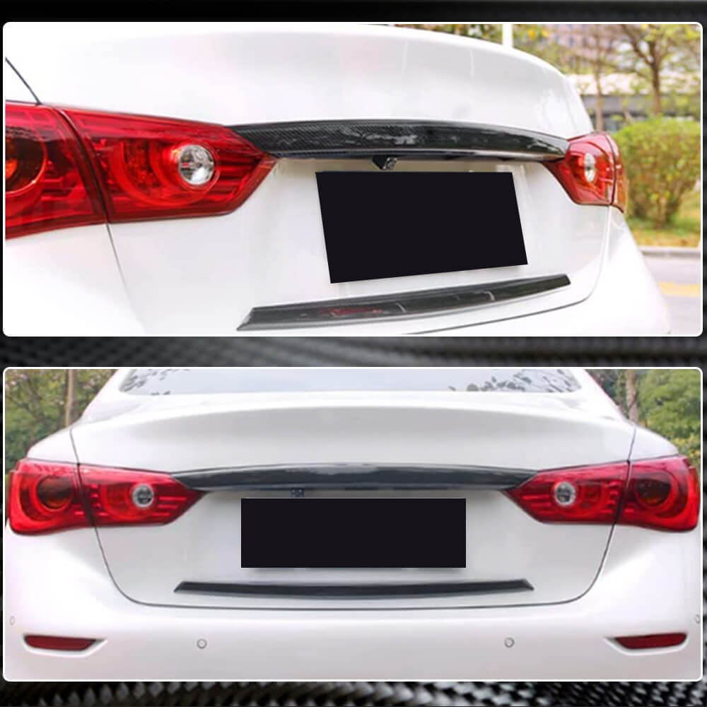 Infiniti Q50 Q50S 2014-2017 Rear Trunk Plate Overlay Cover Carbon Fiber-Ahacarbon