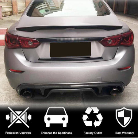 Infiniti Q50 Q50S 2014-2017 Rear Bumper Diffuser Carbon Fiber-Ahacarbon