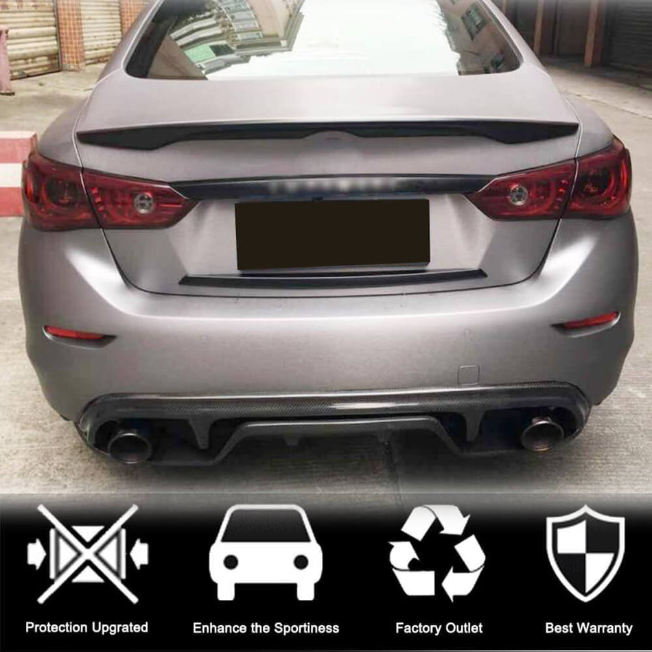 Infiniti Q50 Q50S 2014-2017 Rear Bumper Diffuser Carbon Fiber-Ahacarbon