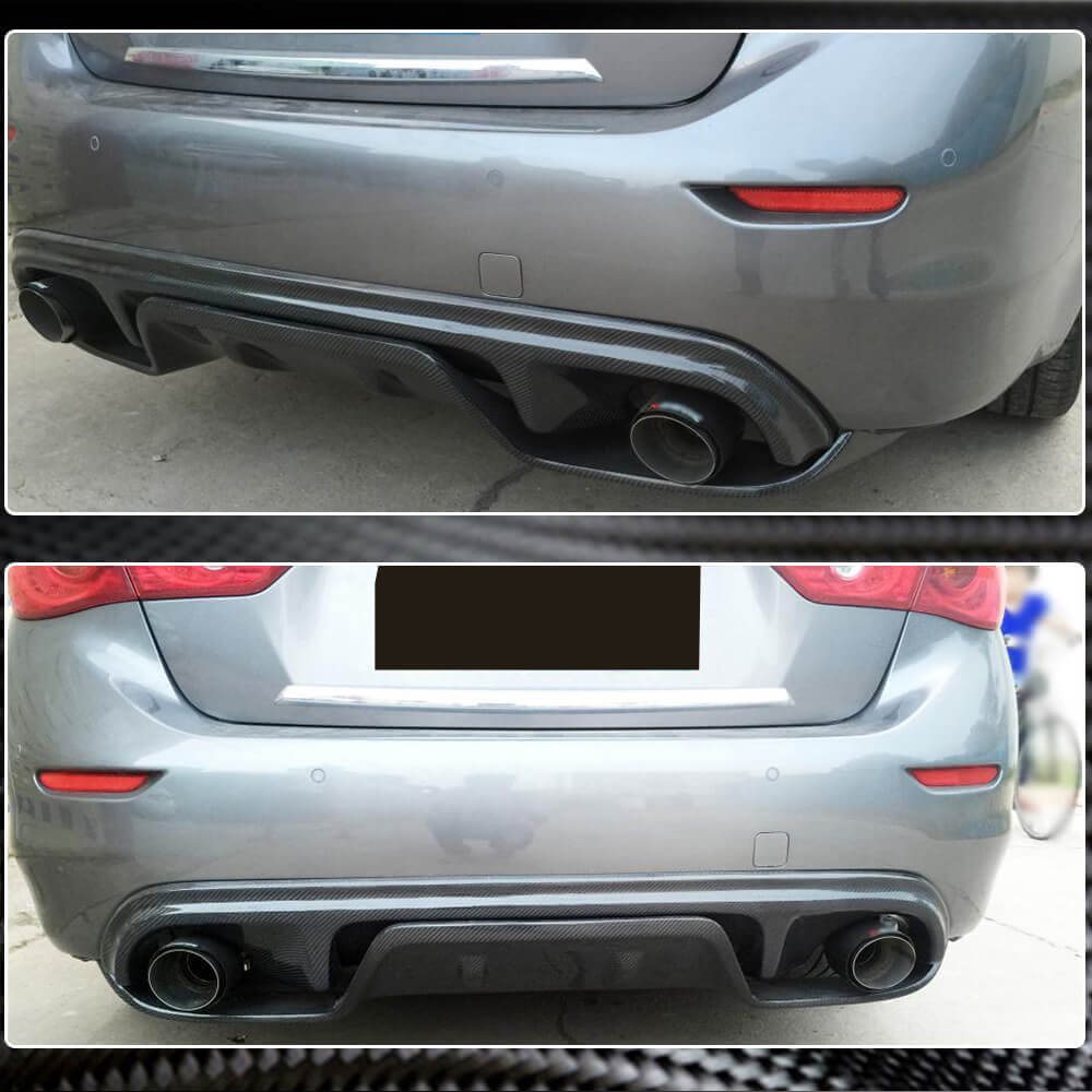 Infiniti Q50 Q50S 2014-2017 Rear Bumper Diffuser Carbon Fiber-Ahacarbon