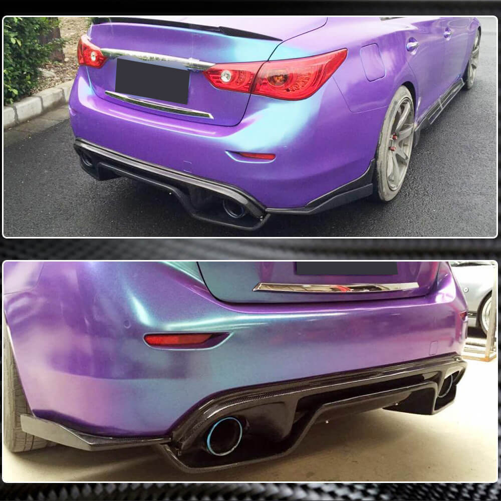 Infiniti Q50 Q50S 2014-2017 Rear Bumper Diffuser Carbon Fiber-Ahacarbon