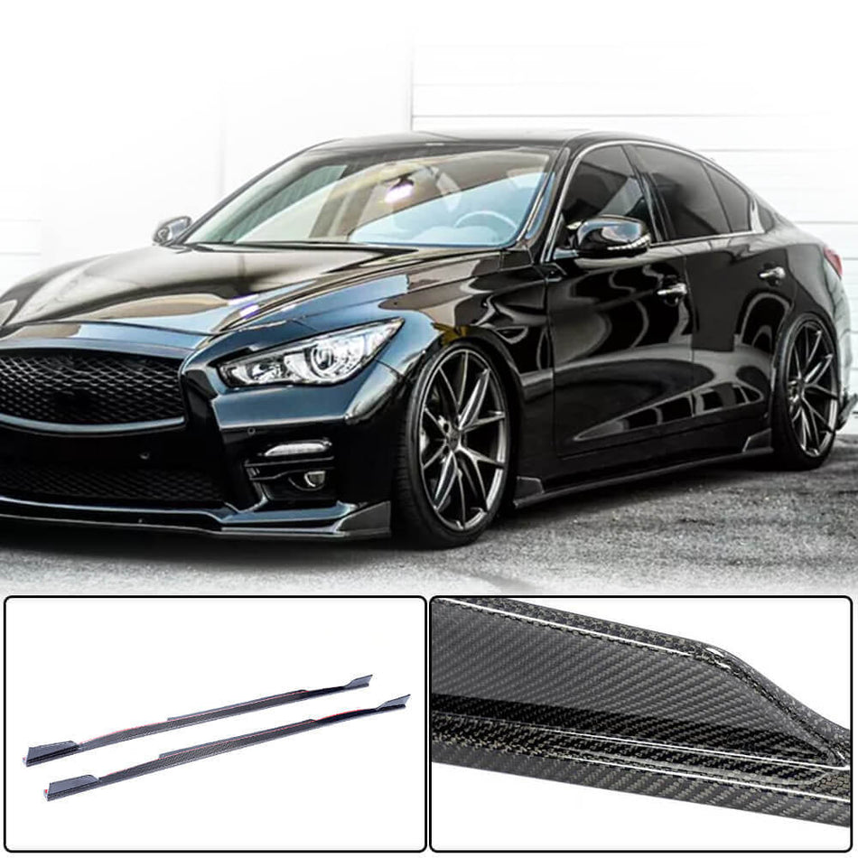 Infiniti Q50 Sedan 2014-2022 Side Skirts Carbon Fiber-Ahacarbon