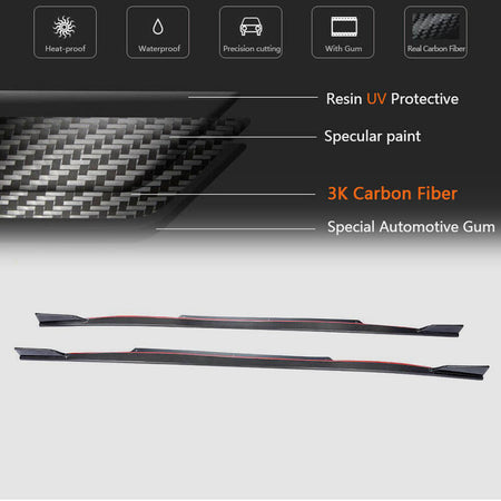 Infiniti Q50 Sedan 2014-2022 Side Skirts Carbon Fiber-Ahacarbon