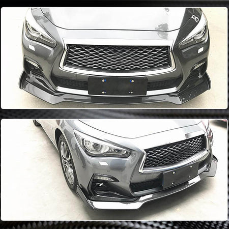 Infiniti Q50 Sport Sedan 2018-2022 Front Bumper Lip Carbon Fiber-Ahacarbon