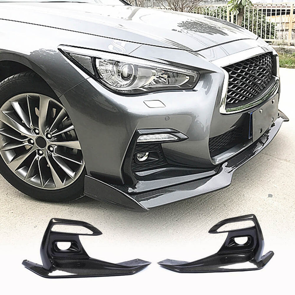Infiniti Q50 Sport 2018-2022 Fog Light Covers Carbon Fiber-Ahacarbon