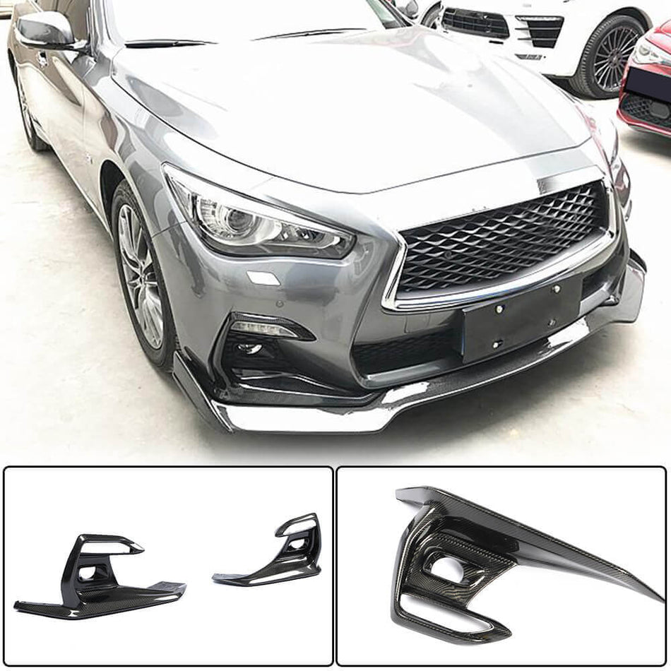 Infiniti Q50 Sport 2018-2022 Fog Light Covers Carbon Fiber-Ahacarbon