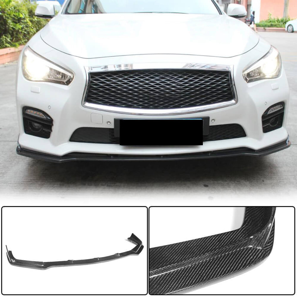 Infiniti Q50 Sport 2014-2017 Front Bumper Lip Carbon Fiber/FRP-Ahacarbon