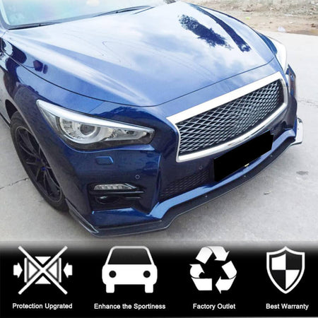 Infiniti Q50 Sport 2014-2017 Front Bumper Lip Carbon Fiber/FRP-Ahacarbon