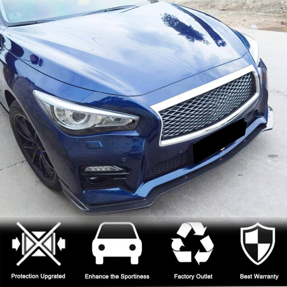 Infiniti Q50 Sport 2014-2017 Front Bumper Lip Carbon Fiber/FRP-Ahacarbon