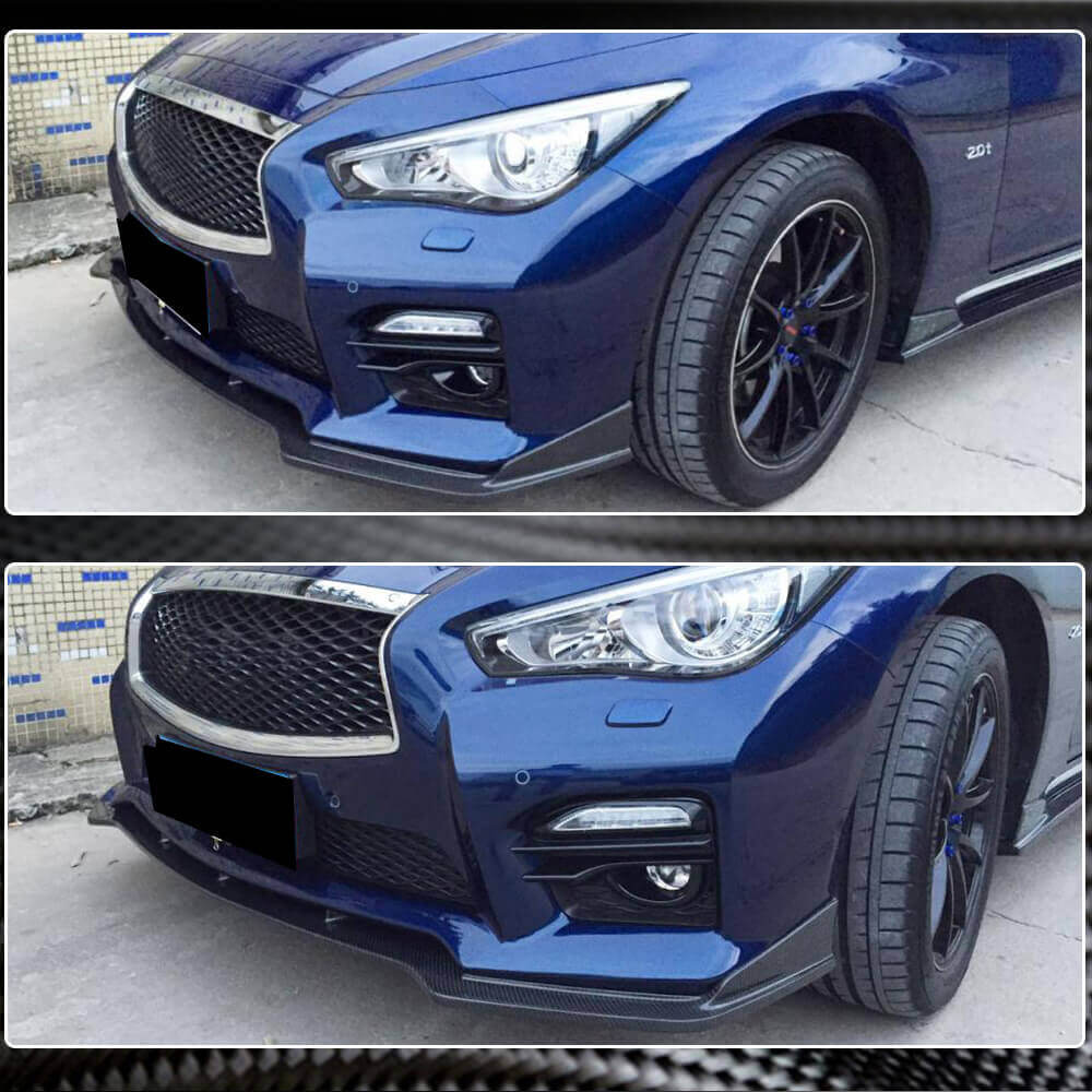 Infiniti Q50 Sport 2014-2017 Front Bumper Lip Carbon Fiber/FRP-Ahacarbon
