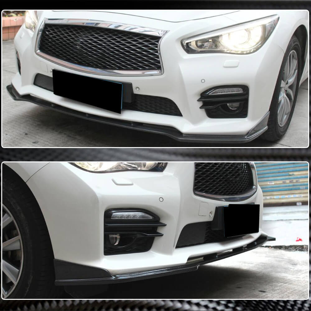 Infiniti Q50 Sport 2014-2017 Front Bumper Lip Carbon Fiber/FRP-Ahacarbon