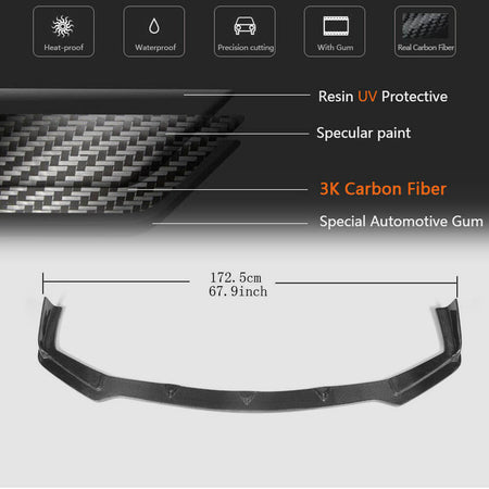 Infiniti Q50 Sport 2014-2017 Front Bumper Lip Carbon Fiber/FRP-Ahacarbon