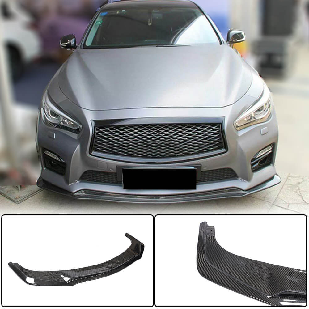Infiniti Q50 Sport 2014-2017 Front Bumper Lip Carbon Fiber-Ahacarbon