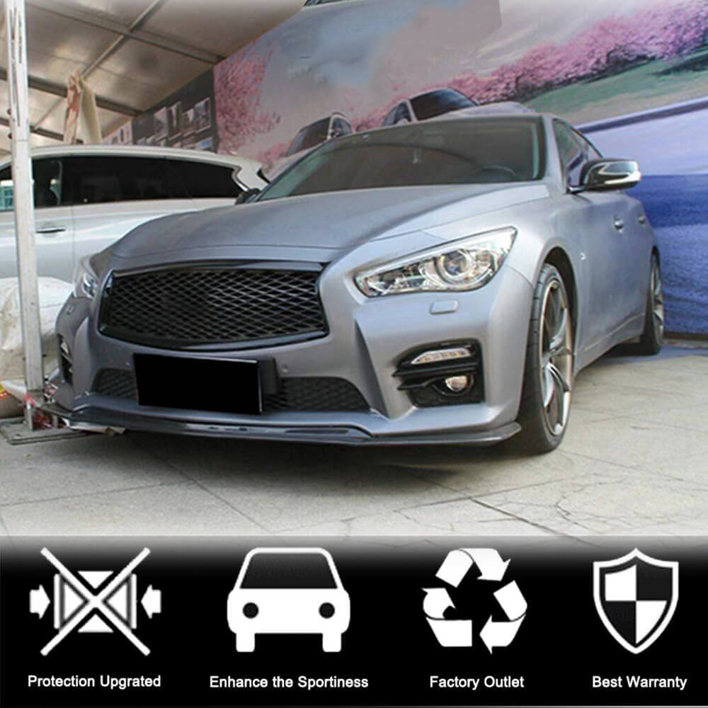 Infiniti Q50 Sport 2014-2017 Front Bumper Lip Carbon Fiber-Ahacarbon