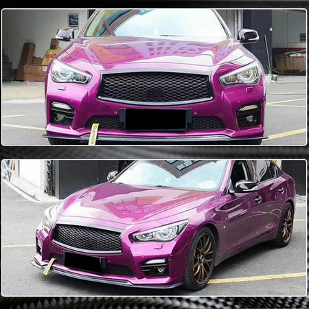 Infiniti Q50 Sport 2014-2017 Front Bumper Lip Carbon Fiber-Ahacarbon