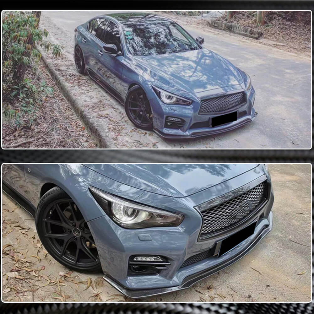 Infiniti Q50 Sport 2014-2017 Front Bumper Lip Carbon Fiber-Ahacarbon