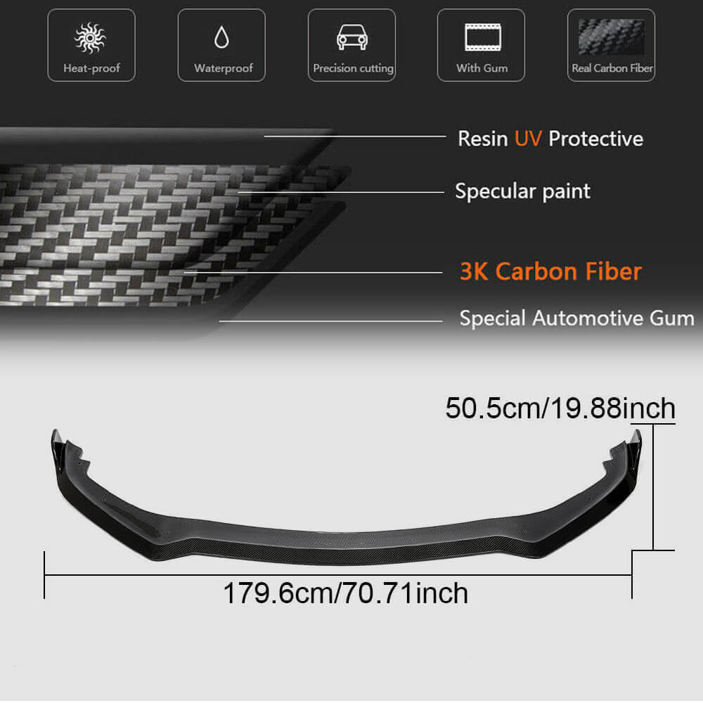 Infiniti Q60 Coupe 2-Door 2017-2022 Front Bumper Lip Carbon Fiber-Ahacarbon