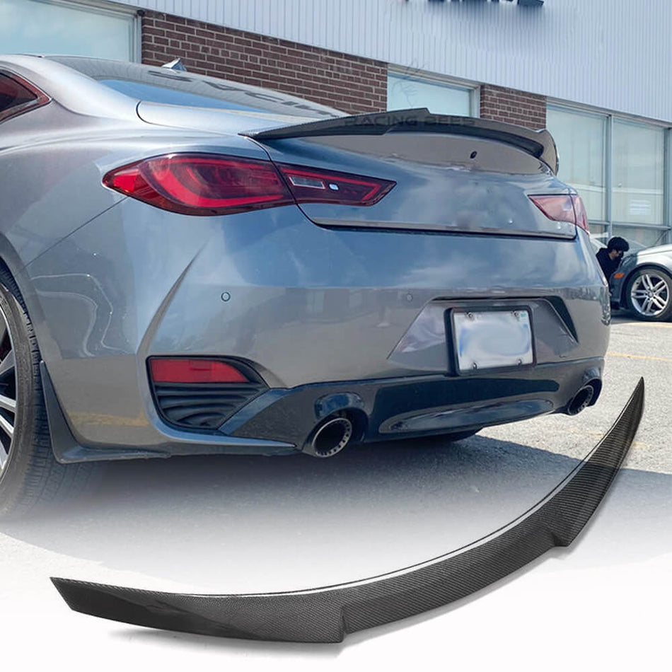 Infiniti Q60 Q60S 2016-2022 Rear Trunk Spoiler Carbon Fiber-Ahacarbon