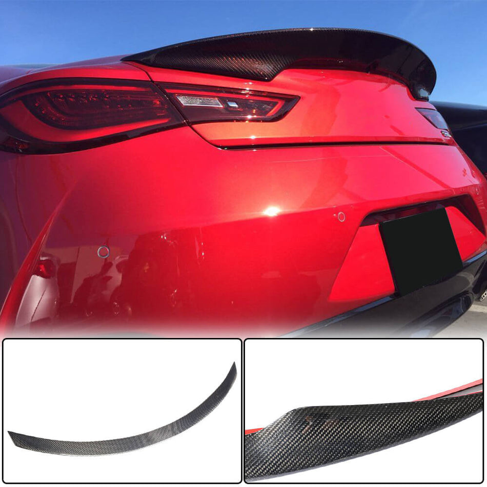 Infiniti Q60 Q60S 2017-2022 Rear Trunk Spoiler Carbon Fiber-Ahacarbon
