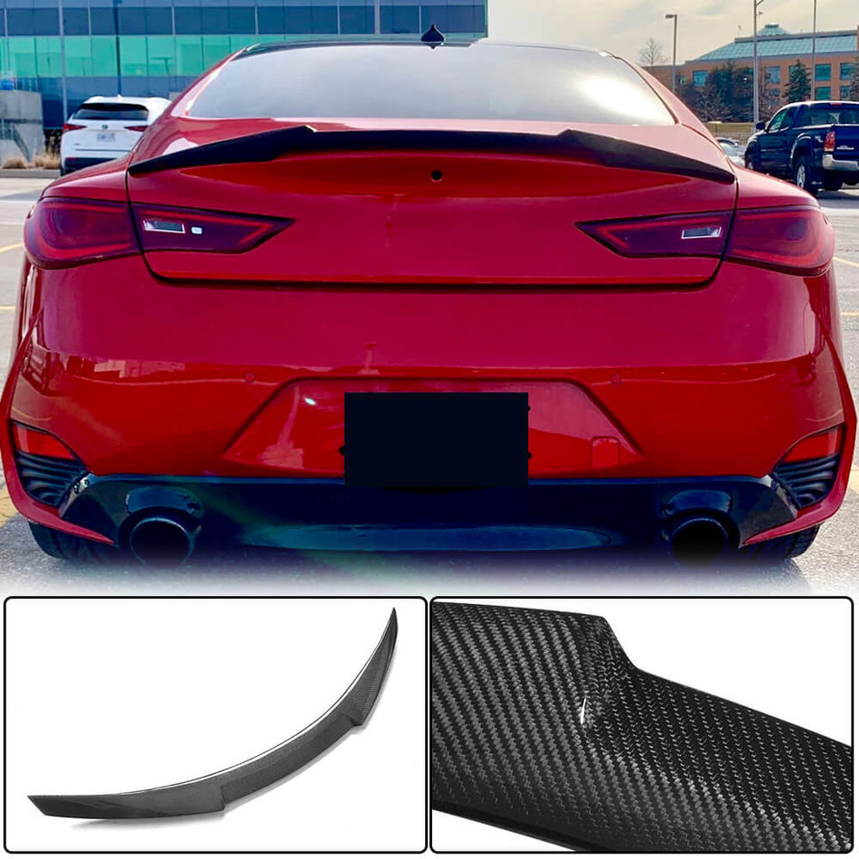 Infiniti Q60 Q60S 2016-2022 Rear Trunk Spoiler Carbon Fiber-Ahacarbon