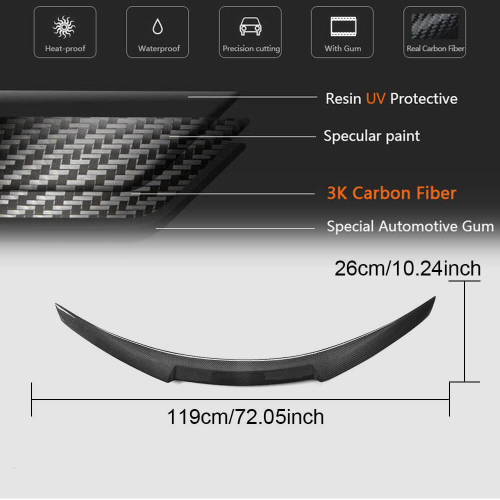 Infiniti Q60 Q60S 2016-2022 Rear Trunk Spoiler Carbon Fiber-Ahacarbon