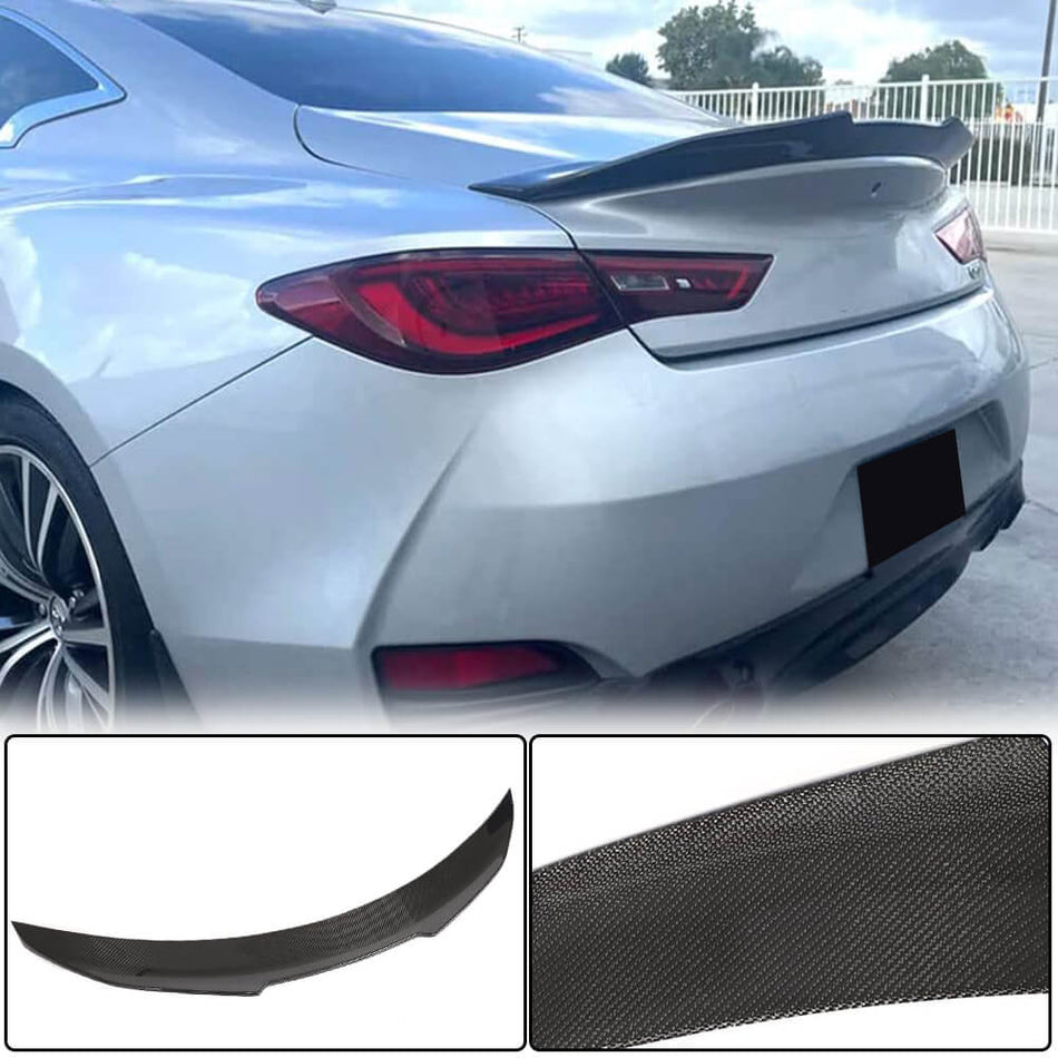 Infiniti Q60 Q60S 2017-2022 Rear Trunk Spoiler Carbon Fiber-Ahacarbon