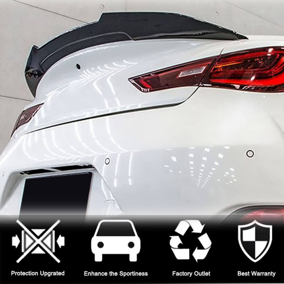 Infiniti Q60 Q60S 2017-2022 Rear Trunk Spoiler Carbon Fiber-Ahacarbon