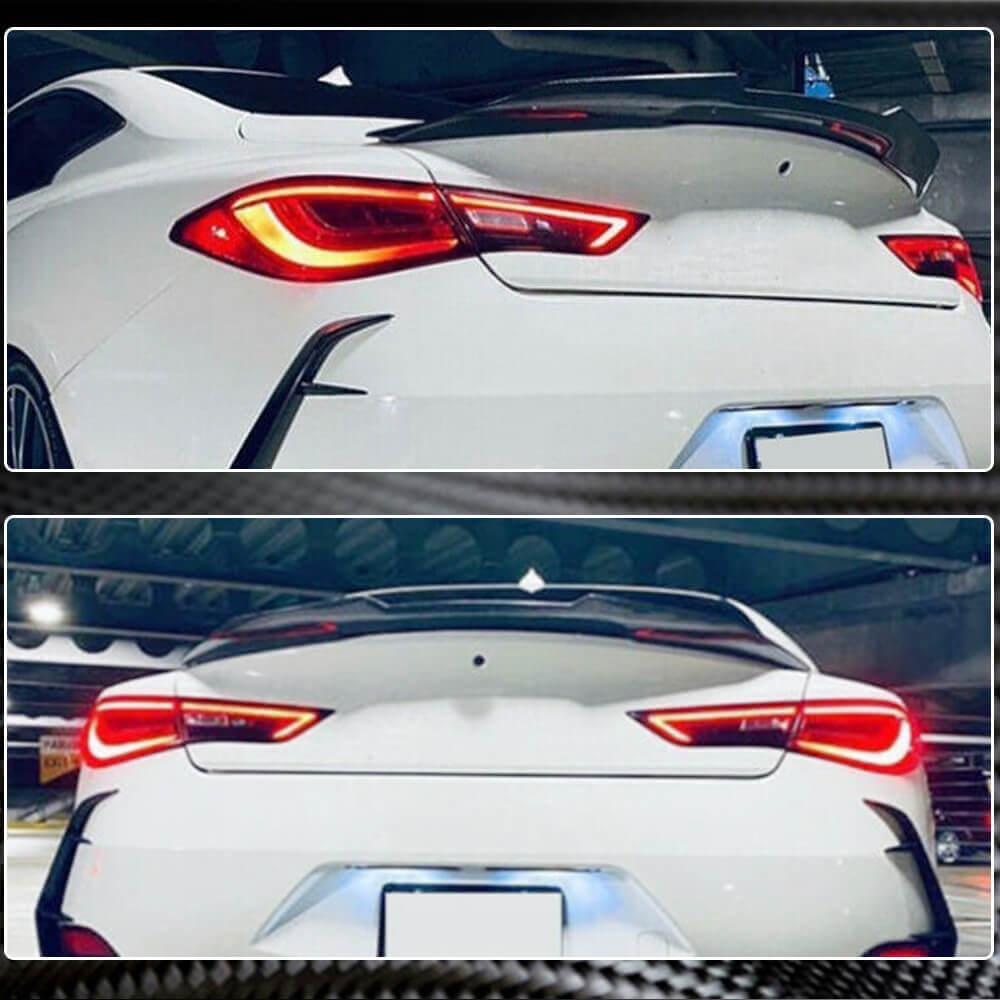 Infiniti Q60 Q60S 2017-2022 Rear Trunk Spoiler Carbon Fiber-Ahacarbon