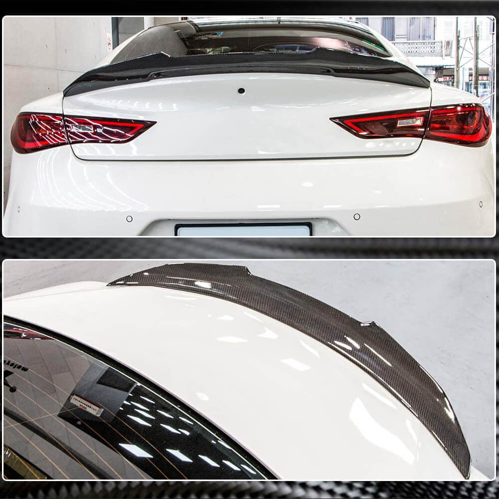Infiniti Q60 Q60S 2017-2022 Rear Trunk Spoiler Carbon Fiber-Ahacarbon