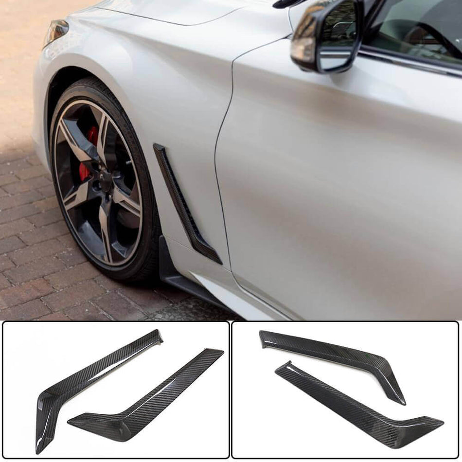 Infiniti Q60 Q60S 2017-2022 Side Fender Air Vent Covers Dry Carbon Fiber-Ahacarbon